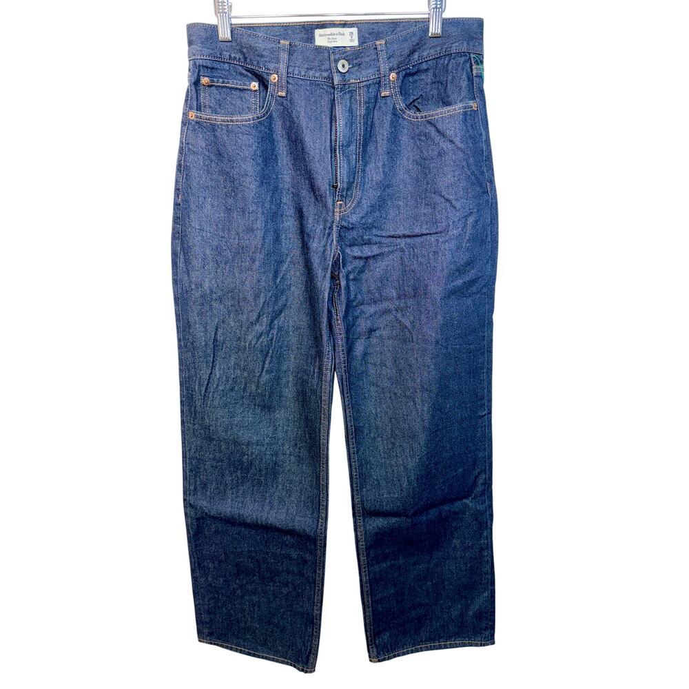 Abercrombie & Fitch The Loose High Rise Straight Leg Blue Jeans Womens Size 29 8